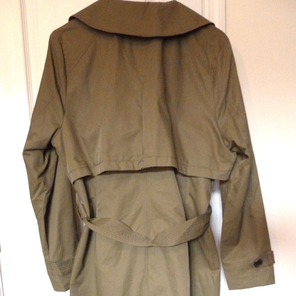 NEW - 7 for all Mankind Women's Gunflap trench coat - Olive Green - size L - Picture 8 of 12